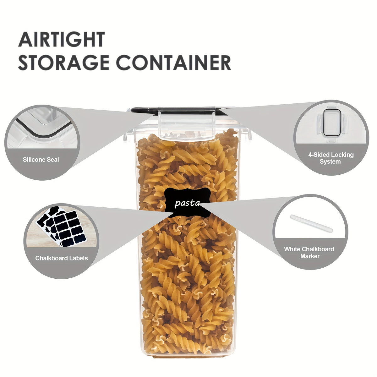 Organize Your Kitchen Pantry With This 4/7-Piece Airtight Food StoraContainer Set - BPA Free, Dishwasher Safe, And Includes Labels!