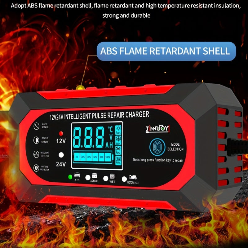12V 10A 24V 5A Car Battery Charger Fully Automatic Smart Fast Charging For AGM GEL WET Lead Acid Battery Charger
