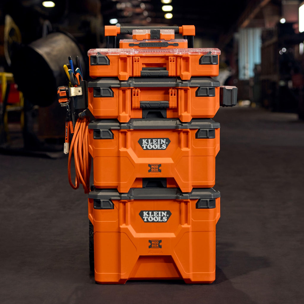 54400MBX MODbox Tall Compartment Box, Full-Width Tool Organizer, Small Parts Tool Box with 20 Compartments, 9 Removable Bins for Fasteners, Stackable Module