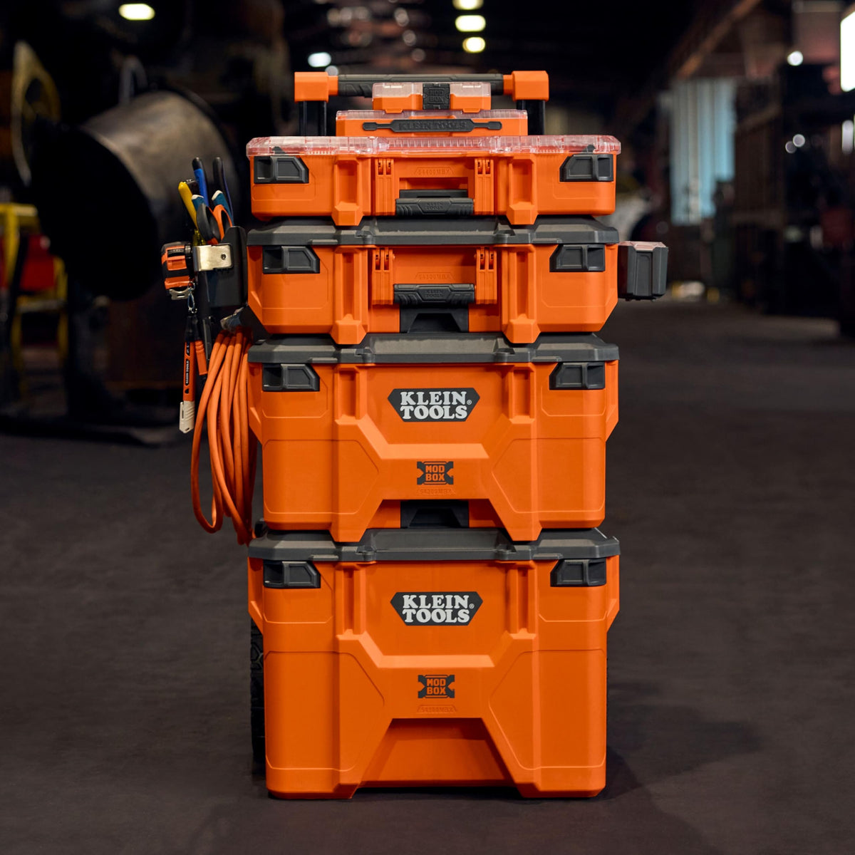 54400MBX MODbox Tall Compartment Box, Full-Width Tool Organizer, Small Parts Tool Box with 20 Compartments, 9 Removable Bins for Fasteners, Stackable Module