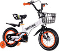 JLFSDB Kids Bike BMX Bike for Kids Boys Girls Bicycle Kids Bike Girls Cycling Children's Bicycle Boy's Bikes in Size 12”14”16”18”with Stabilisers Basket for 3-10 Years (Color : White, Size : 14inch)