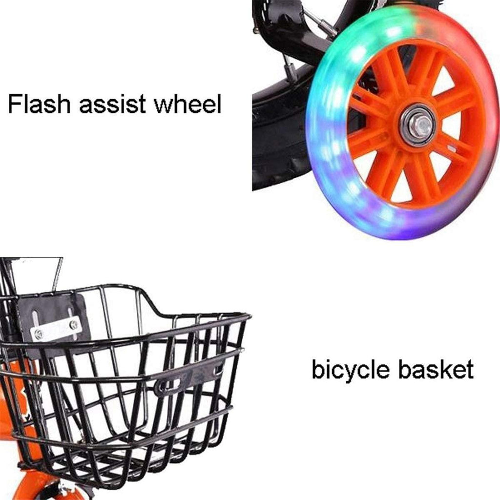 JLFSDB Kids Bike BMX Bike for Kids Boys Girls Bicycle Kids Bike Girls Cycling Children's Bicycle Boy's Bikes in Size 12”14”16”18”with Stabilisers Basket for 3-10 Years (Color : White, Size : 14inch)