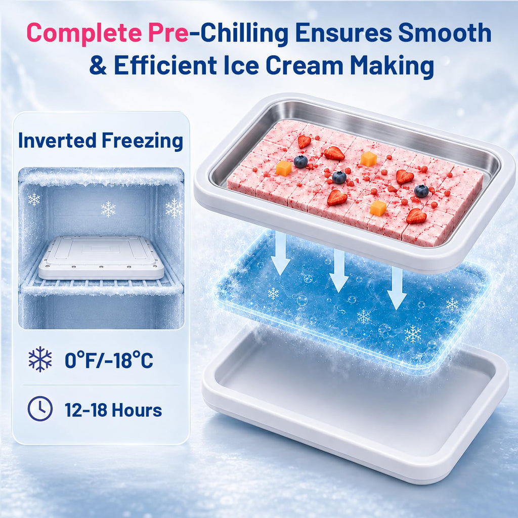 Rolled Ice Cream Maker,  Freeze Tray Ice Cream Maker,Homemade DIY Ice Cream Rolled Maker for Fun Family Activities, Rolled Ice Cream Tray for Yogurt, Sorbetand and Gelatod, White