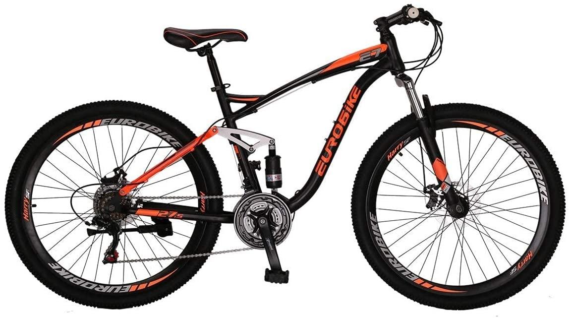 Eurobike E7 Mountain Bike 27.5 Inches Wheels Dual Suspension Mountain Bicycle 21 Speed MTB
