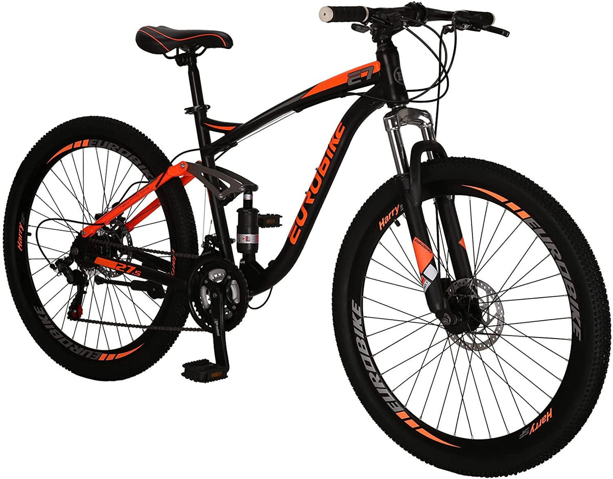 Eurobike E7 Mountain Bike 27.5 Inches Wheels Dual Suspension Mountain Bicycle 21 Speed MTB
