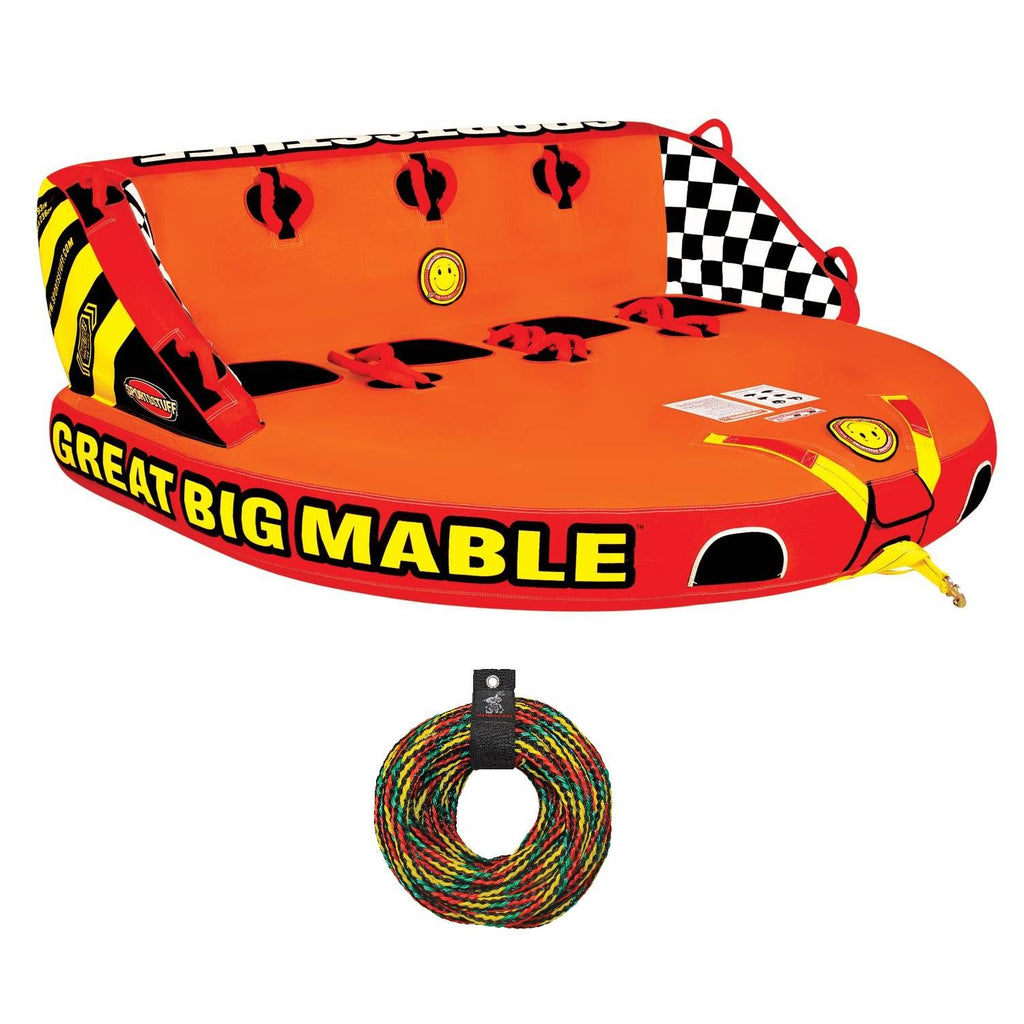 SPORTSSTUFF 53-2218 Great Big Mable Quadruple Rider Towable Tube w/ 60' Tow Rope