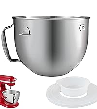 Ice Cream Attachment Compatible with  4.5/5/6/7QT Mixers | Makes 2 Quarts of Ice Cream,Compatible with  Ice Cream Maker Attachment,Dishwasher safe(Not Fit 3.5QT Mixers)