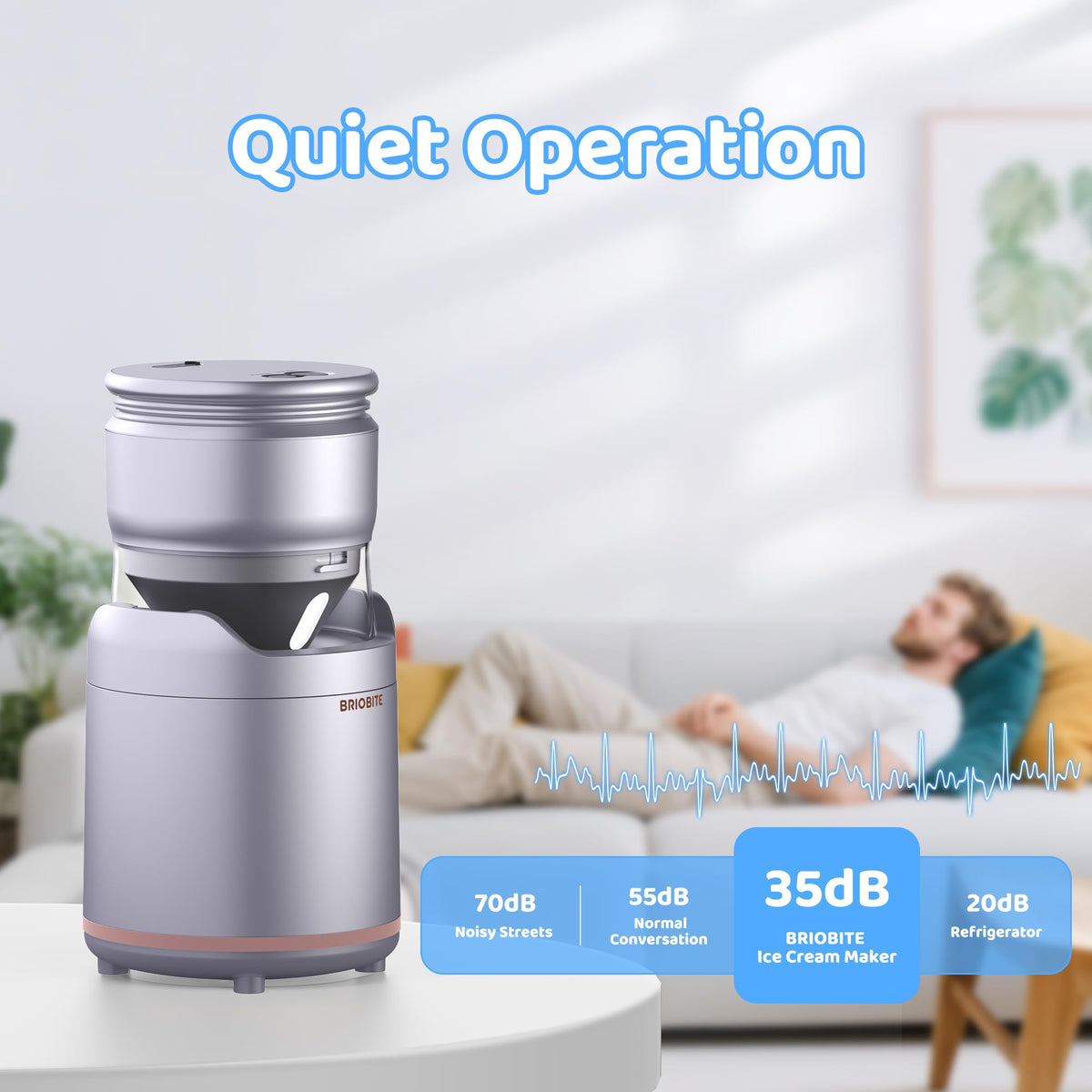 Ice Cream Maker,Rechargeable Soft Ice Cream Machine with Low Noise,Compact for 1-2 Servings,Perfect for Sorbet,Gelato,Frozen Yogurt,Silver