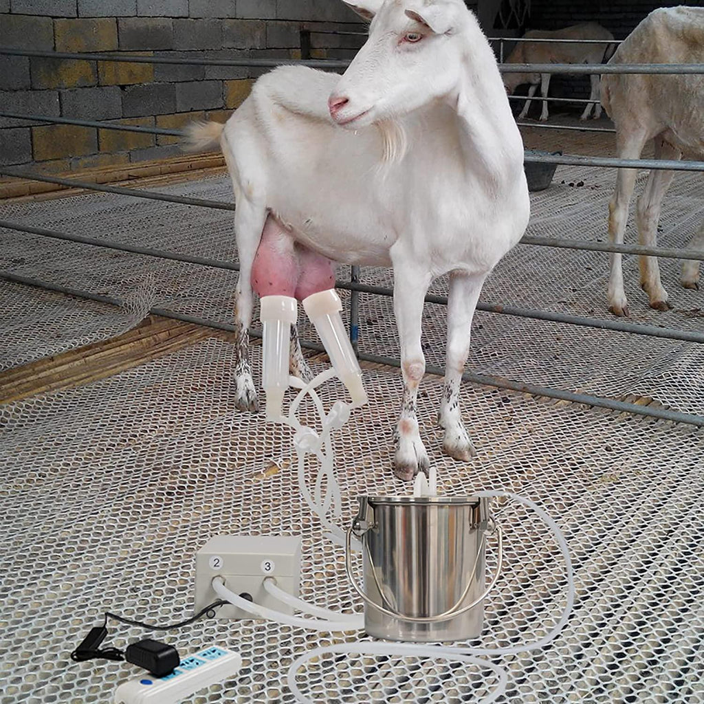dishengzhen goat milking machine, 3l electric vacuum pulsation suction pump milker machine auto-stop device for goat sheep, livestock household farm milking equipment