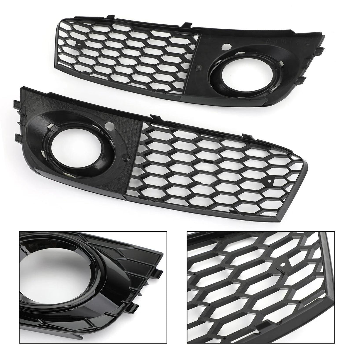 Pair Honeycomb Mesh Fog Light Open Vent Grill Intake For Audi A4 B8 2009-2012 Generic