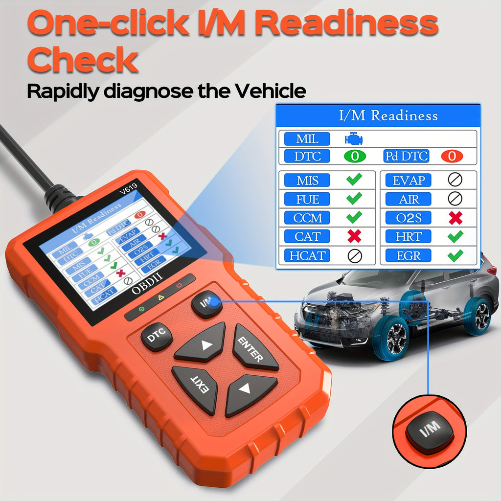 OBD2 Scanner Diagnostic Tool, Enhanced Check Engine Code Reader with Reset OBDII/EOBD Car Diagnostic Scan CAN Tools for All Vehicles After 1996