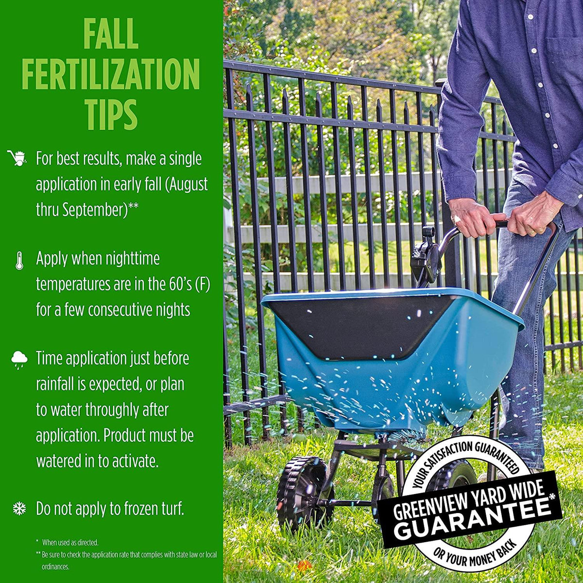 Greenview 2129861 Fairway Formula Fall Fertilizer - 45 lb - Covers 15,000 sq. ft., Multi