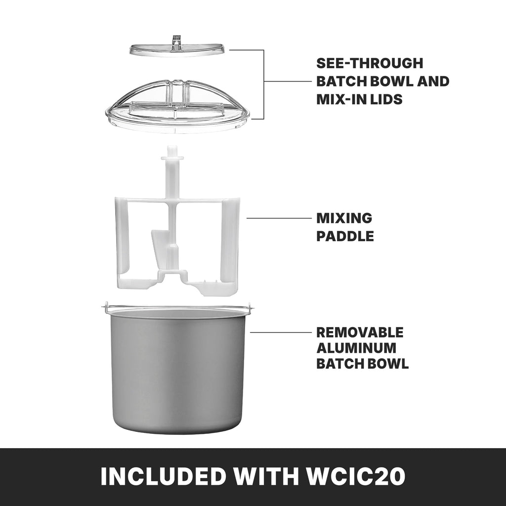 Commercial 2-Quart Compressor Ice Cream Maker Machine, -in Compressor No Pre-Freezing, for Restaurants & Professional Kitchens, WCIC20