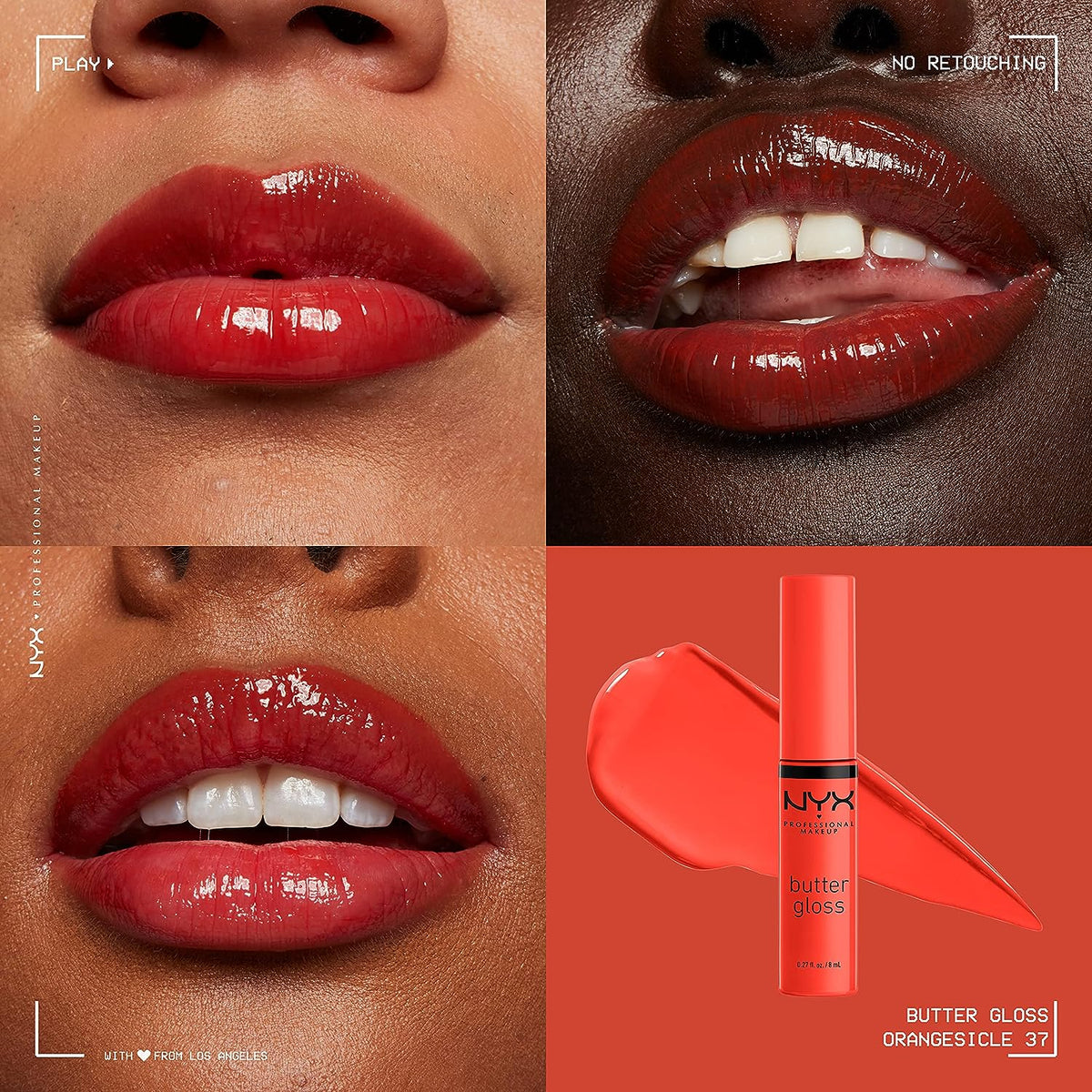NYX PROFESSIONAL MAKEUP Butter Gloss, Non-Sticky Lip Gloss - Orangesicle (Orange) (Pack of 2)