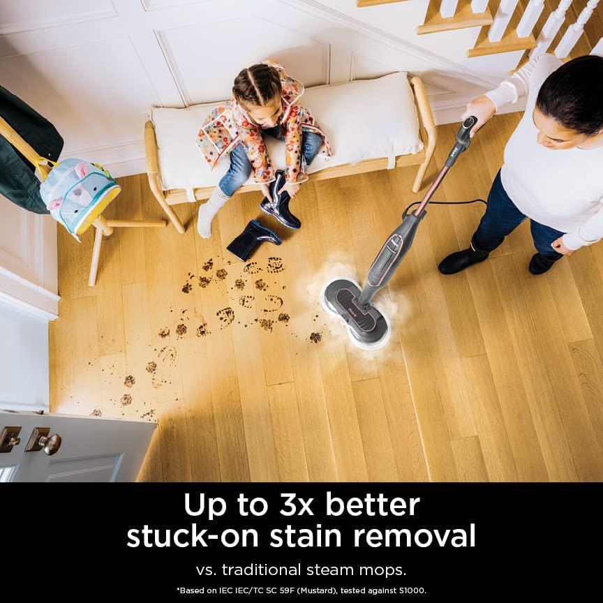 Shark S7201 Steam &amp; Scrub with Steam Blaster Technology All-in-One Hard Floor Steam Mop with 3 Steam Modes &amp; LED Headlights, Rose Gold/Black