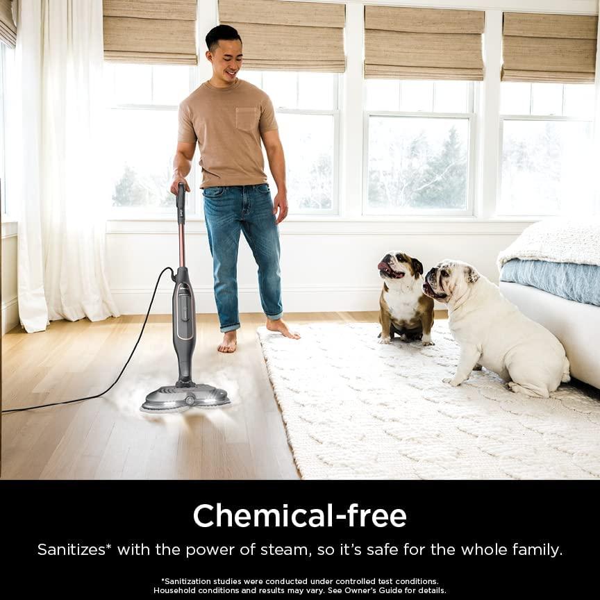 Shark S7201 Steam &amp; Scrub with Steam Blaster Technology All-in-One Hard Floor Steam Mop with 3 Steam Modes &amp; LED Headlights, Rose Gold/Black