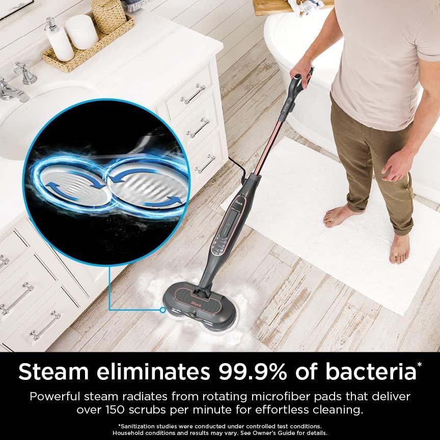 Shark S7201 Steam &amp; Scrub with Steam Blaster Technology All-in-One Hard Floor Steam Mop with 3 Steam Modes &amp; LED Headlights, Rose Gold/Black