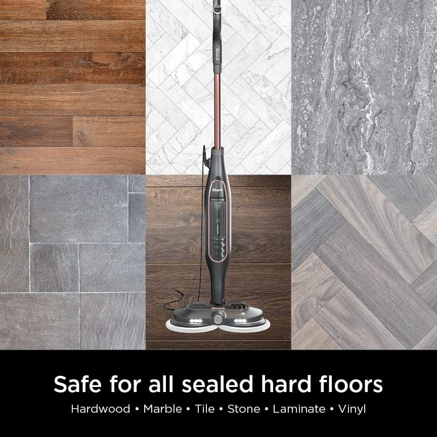 Shark S7201 Steam &amp; Scrub with Steam Blaster Technology All-in-One Hard Floor Steam Mop with 3 Steam Modes &amp; LED Headlights, Rose Gold/Black