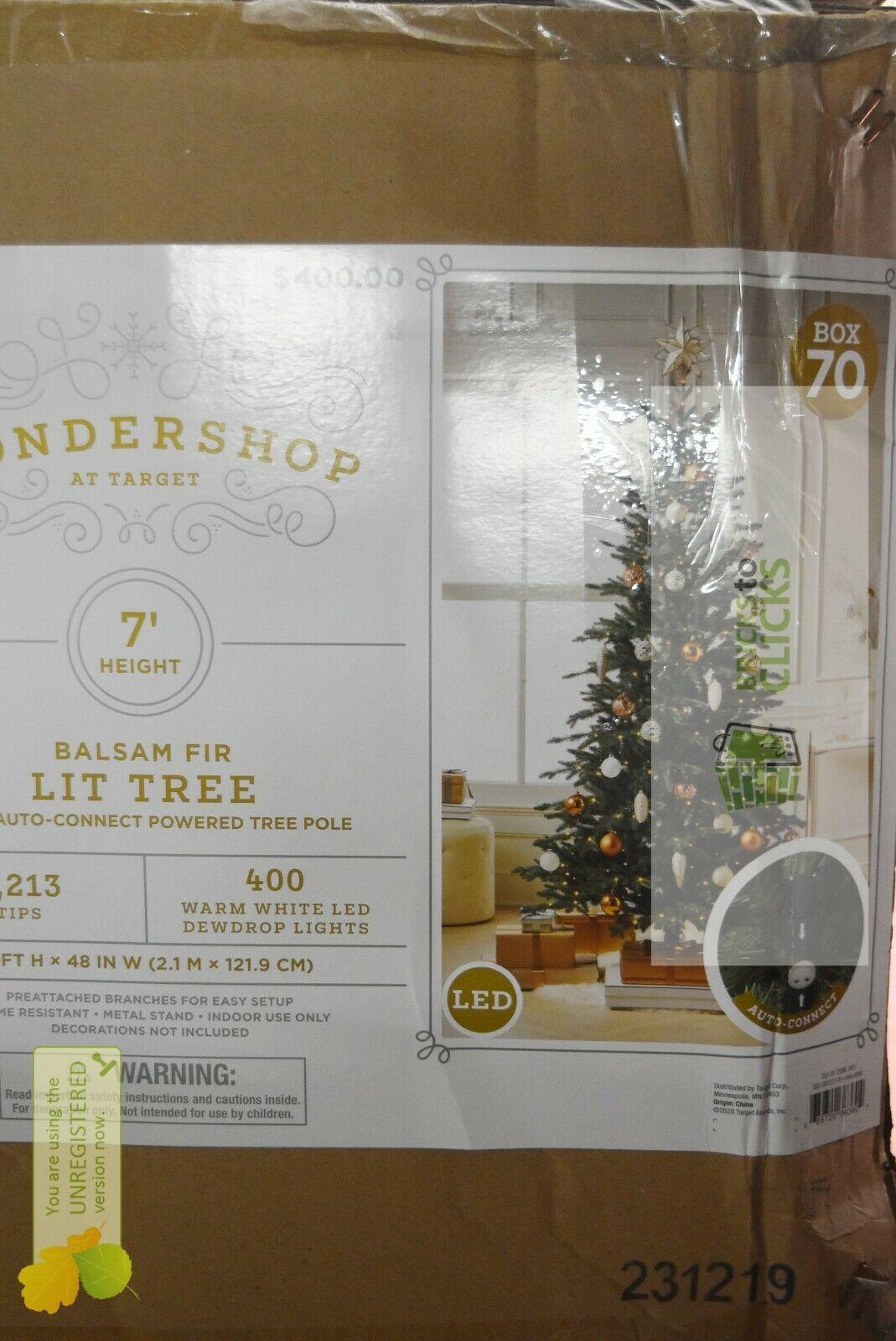 Wondershop- 7ft Pre-Lit Balsam Fir Artificial Tree LED Dew Drop Lights #70