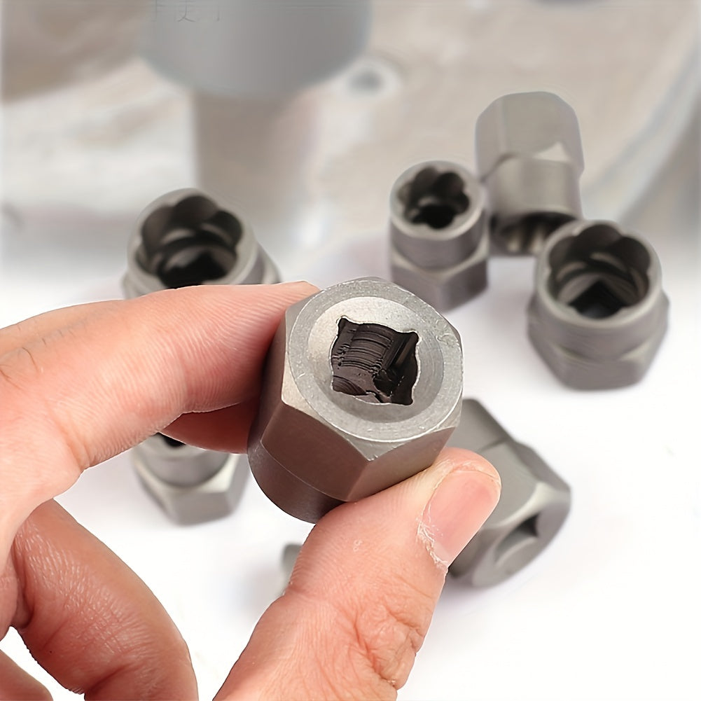 14 Pieces Impact Bolt & Nut Remover Set Pull-Out Sleeve Cr-Mo Bolt Extractor Tool Set With Solid StoraCase Damaged Incomplete Screw Nut Extractor