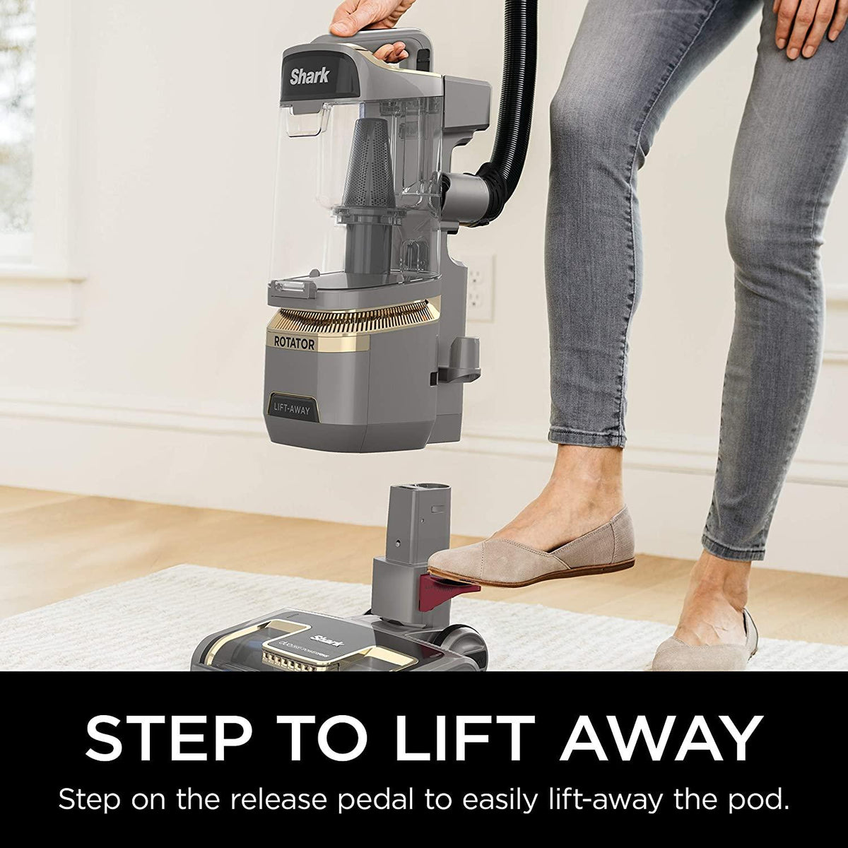 Shark Rotator Vaccum Upright Vacuum with Self-Cleaning Brushroll Powerful Pet Hair Pickup and HEPA Filter, Lift-Away w/Duo, Silver