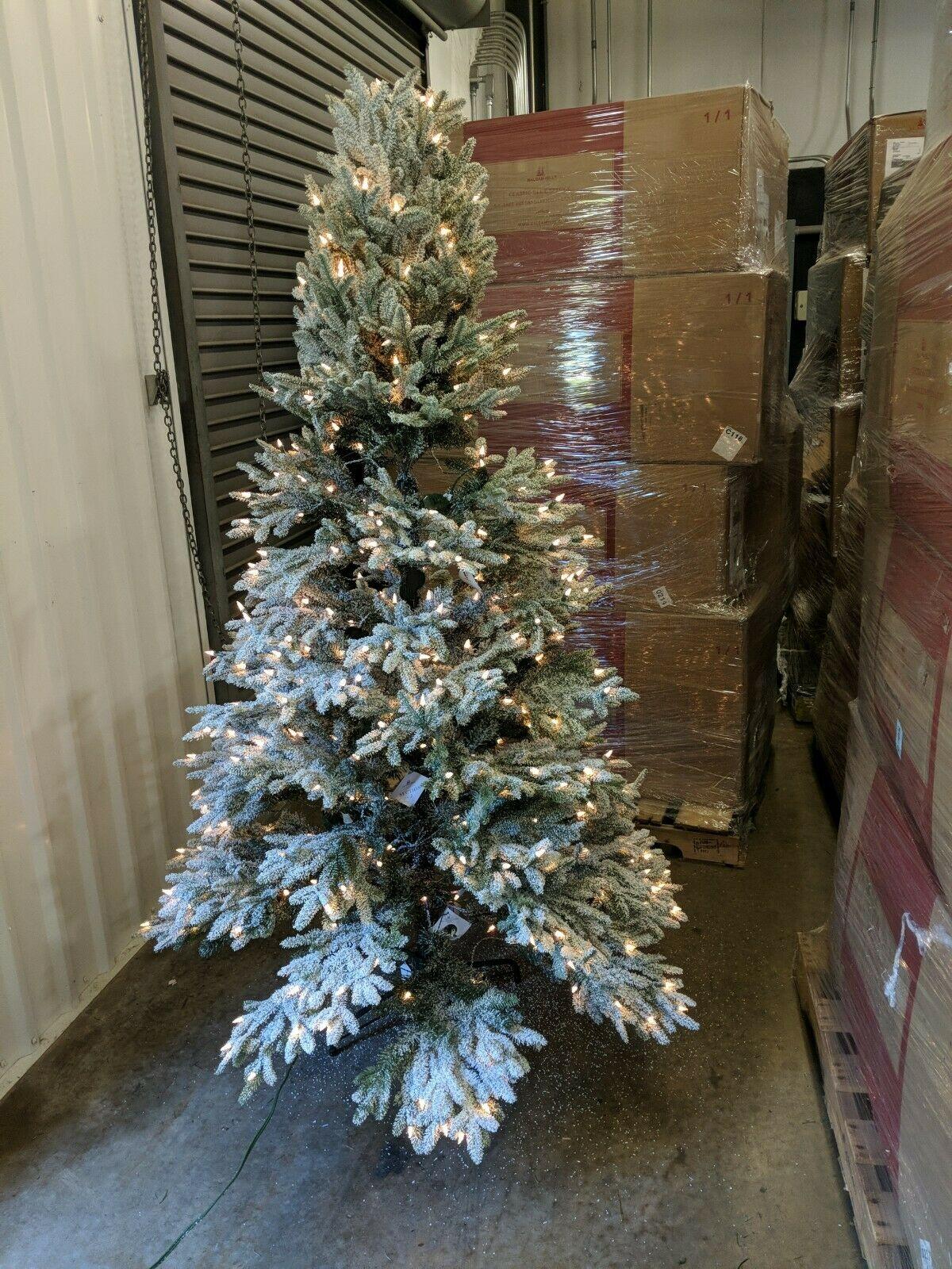 OpenBox Balsam Hill Frosted Fraser Fir Narrow 6.5' Tree w Clear Lights Christmas