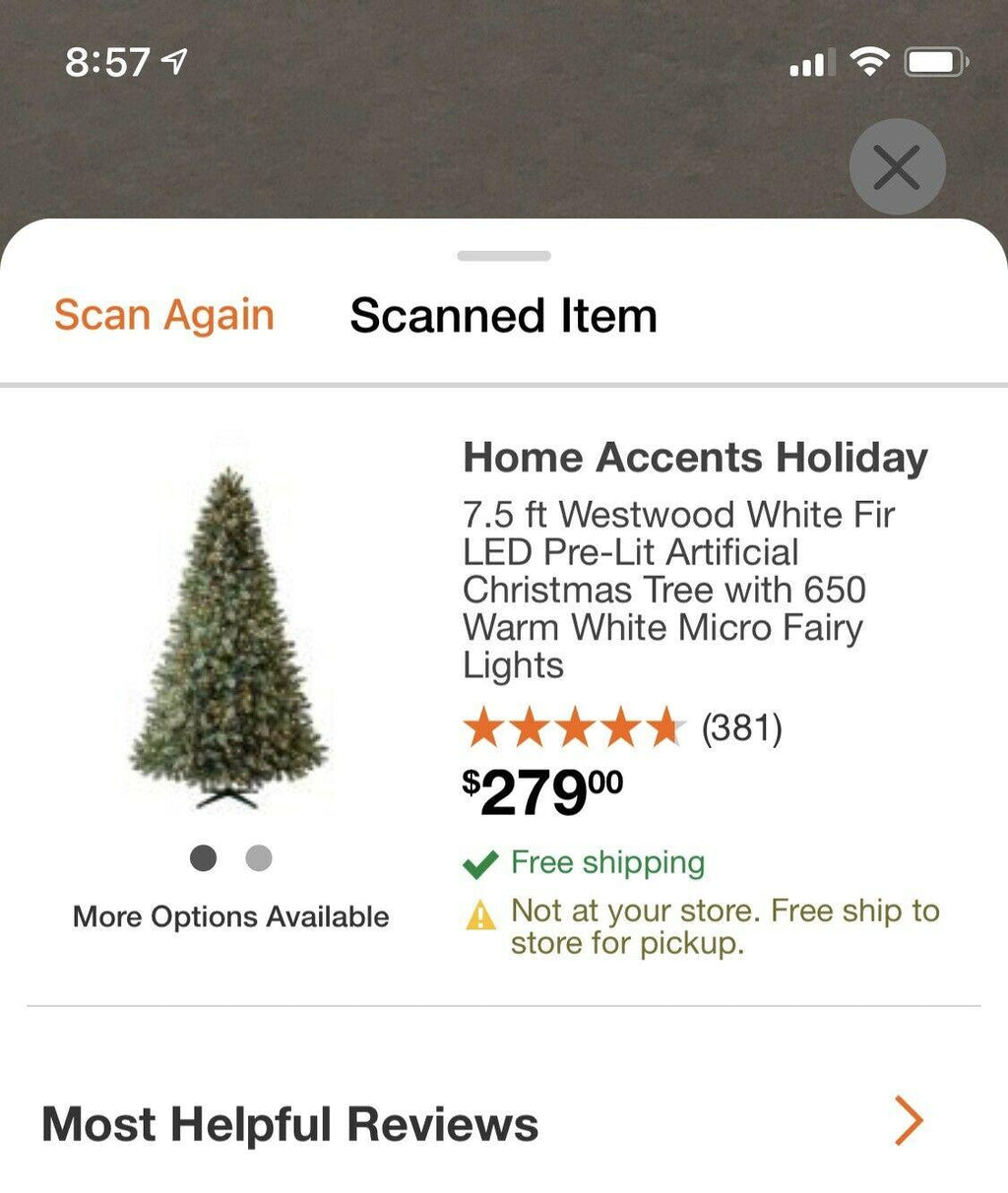 Home Accents Holiday 7.5 ft West LED Pre-Lit Artificial Christmas Tree