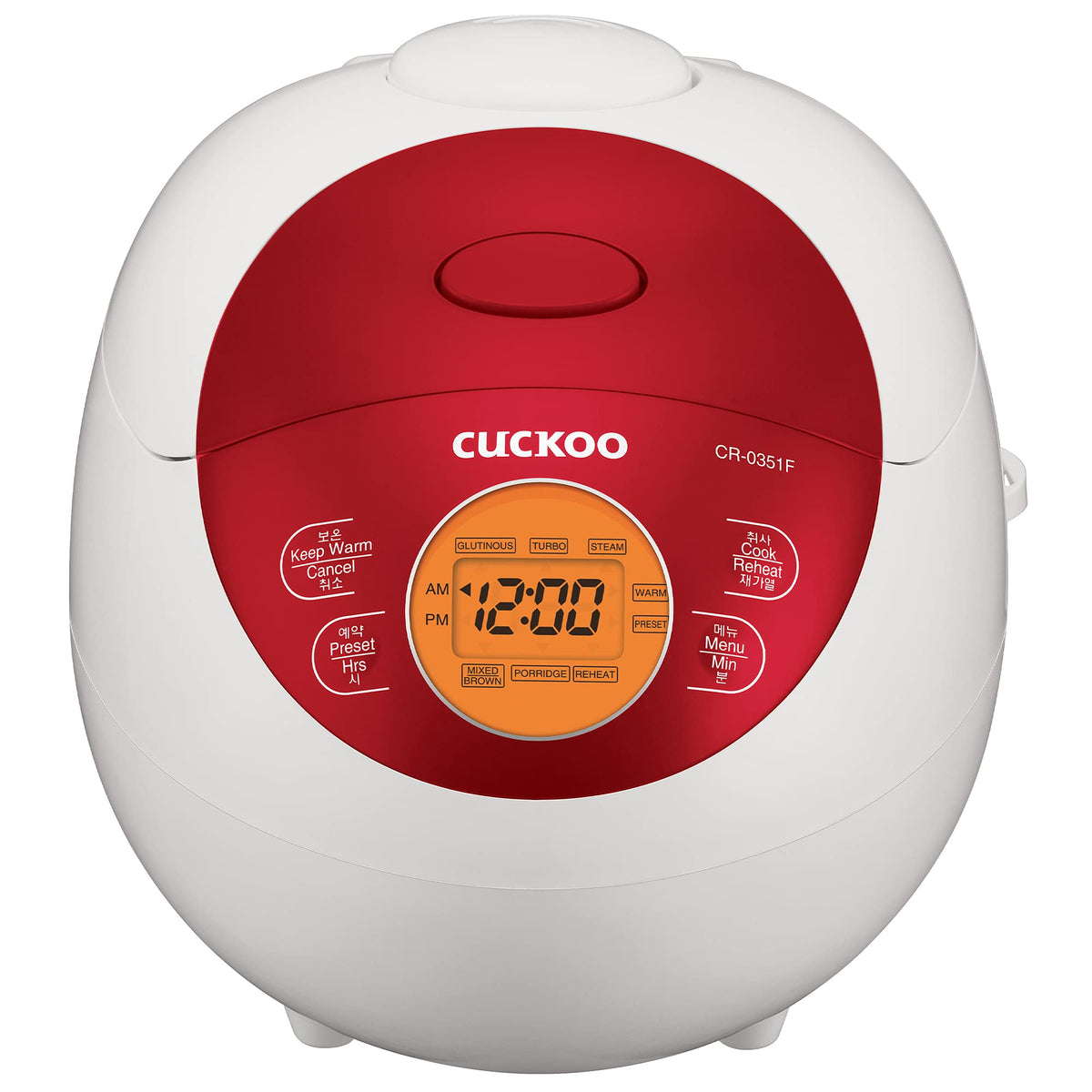 Micom Rice Cooker 3 Cup Uncooked / 6 Cup Cooked, Korean Fuzzy Logic Rice Cooker Small with Delay Timer & Keep Warm Setting, Versatile Food Steamer with Non-Stick Inner Pot, Red (CR-0351F)