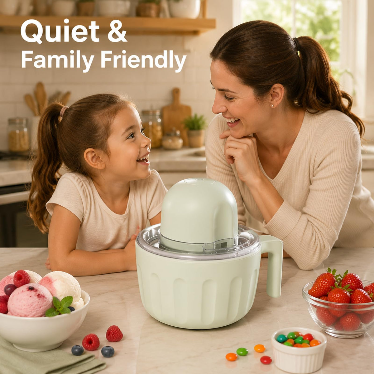 Swirl Cup Ice Cream Maker Mug, Rechargeable Mini Ice Cream Freezer Bowl | Portable Frozen Yogurt Sorbet Gelato Machine with Add-In Chute, Removable Cordless Homemade Ice Cream Maker for Family
