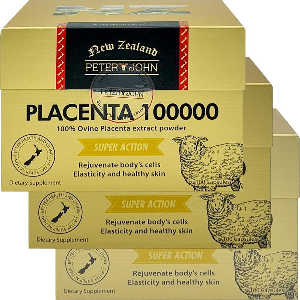 Peter and John 100 Percent Ovine Placenta 100000 100 Capsules (3)