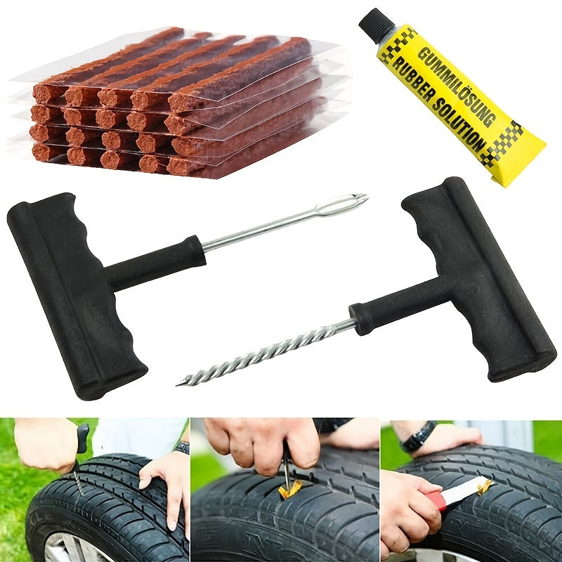 Car Bicycle Tire Repair Tool Set Vacuum Tire Electric Vehicle Emergency Tire Repair Rubber Strip Tool Tire Repair Rubber Strip