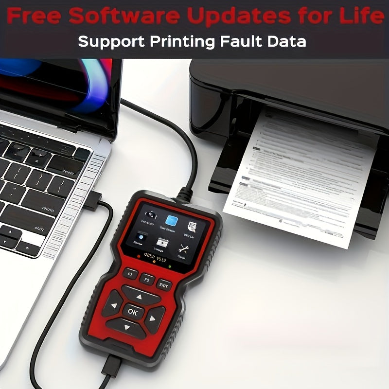 OBD2 Scanner Live Data Professional Mechanic OBDII Diagnostic Code Reader Tool For Check Engine Light V519