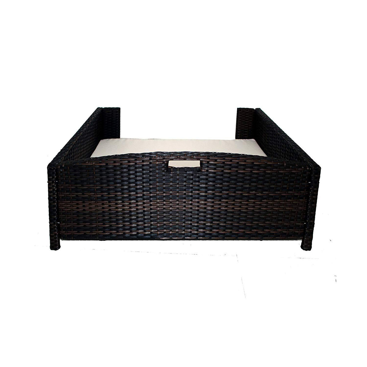 Iconic Pet Rectangular Rattan / Wicker Pet Bed in Varying Sizes  Metal Framed Indoor / Outdoor Furniture for Dogs / Cats Made of Pliable Rattan, Easy to Clean, Water Resistant Cushion Cover