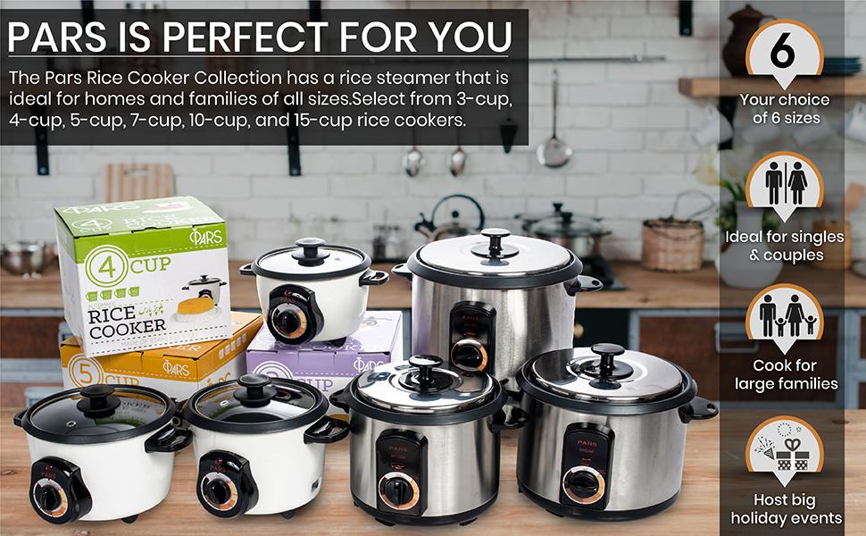 Automatic Persian Rice Cooker - Tahdig Rice Maker Perfect Rice Crust, 5 Cup