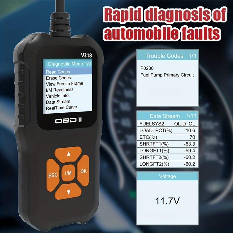 Auto Diagnostic Instrument Obd Diagnostic Tool Engine Fault Detector Auto Code Reading Card Data Stream VIN Read Fault Code Elimination