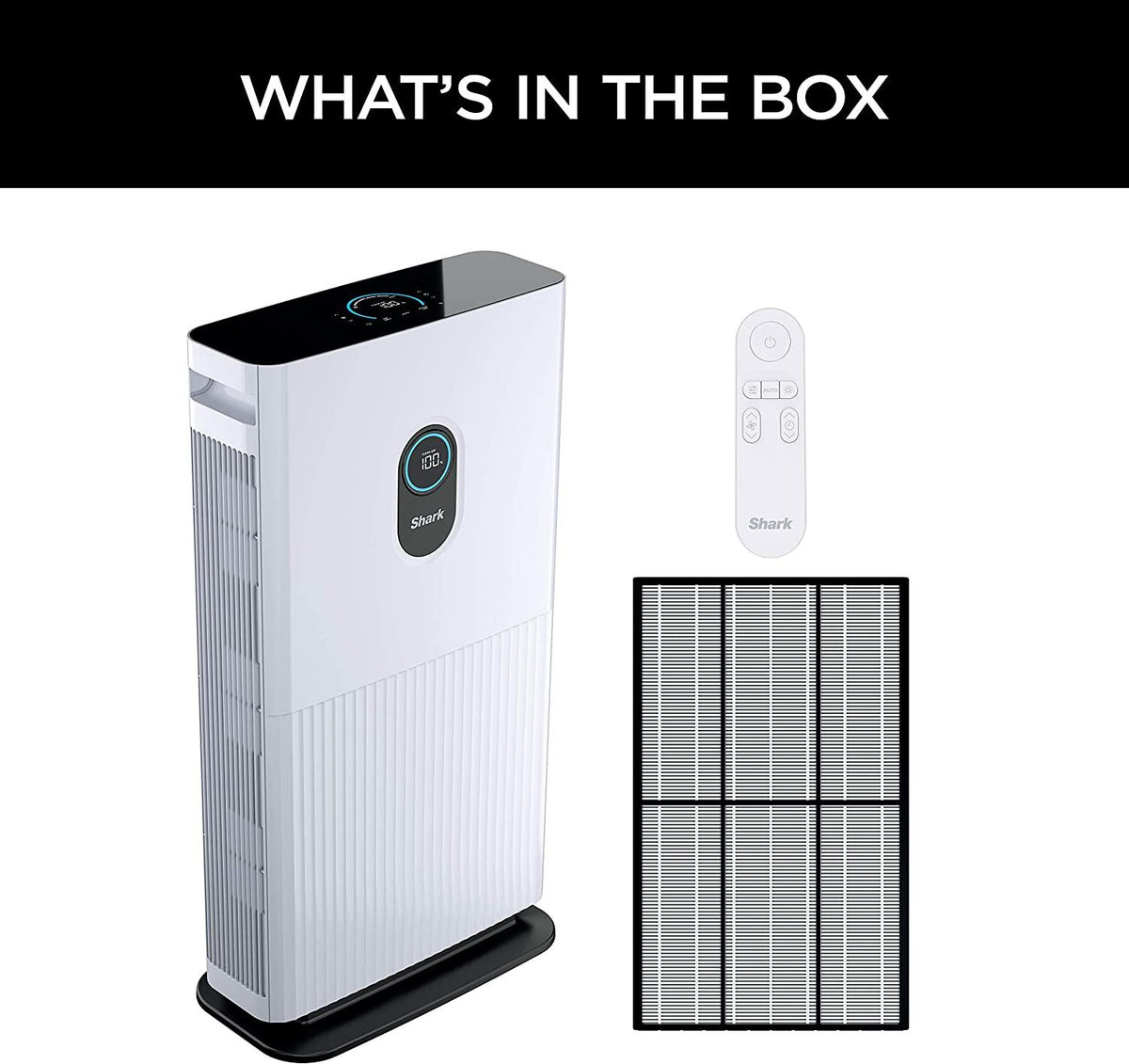 Shark HE601 Air Purifier 6 True HEPA Cleans up to 1200 Sq. Ft., Captures 99.98% of Particles, dust, allergens, Smoke, 0.1–0.2 microns, Advanced Odor Lock, Quiet, 6 Fan, White