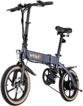 Vivi 16" Folding Electric Bike for Adults, 350W Motor Ebike, with 36V 10.4Ah Lithium-Ion Battery,  6-Speed Gears, Adults Electric Bicycle for Daily Cruises, Commutes