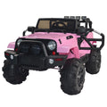 Ktaxon Pink 12V Ride On Car Truck W/ Remote Control, 3 Speeds, Spring Suspension, LED Lights