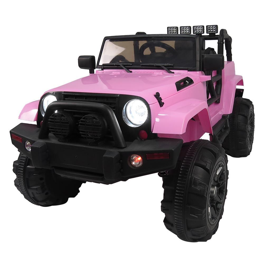 Ktaxon Pink 12V Ride On Car Truck W/ Remote Control, 3 Speeds, Spring Suspension, LED Lights
