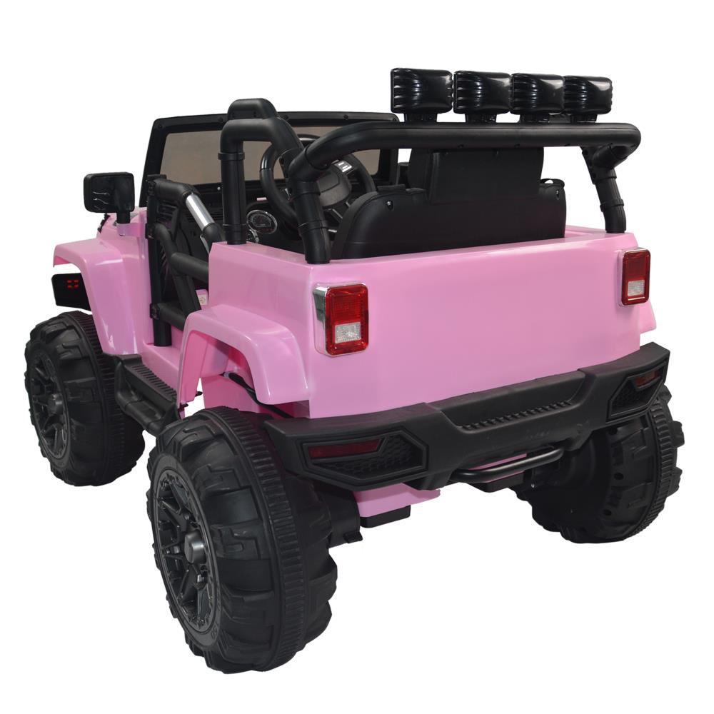 Ktaxon Pink 12V Ride On Car Truck W/ Remote Control, 3 Speeds, Spring Suspension, LED Lights