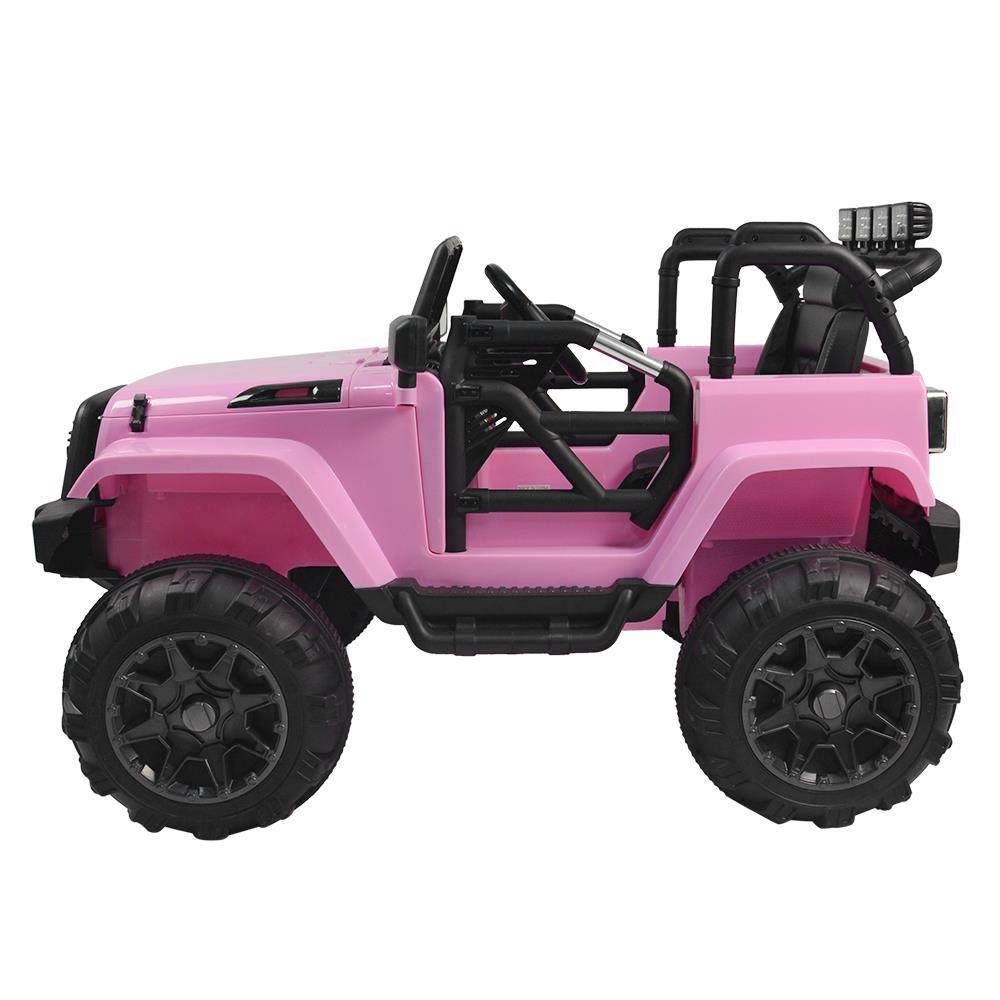 Ktaxon Pink 12V Ride On Car Truck W/ Remote Control, 3 Speeds, Spring Suspension, LED Lights