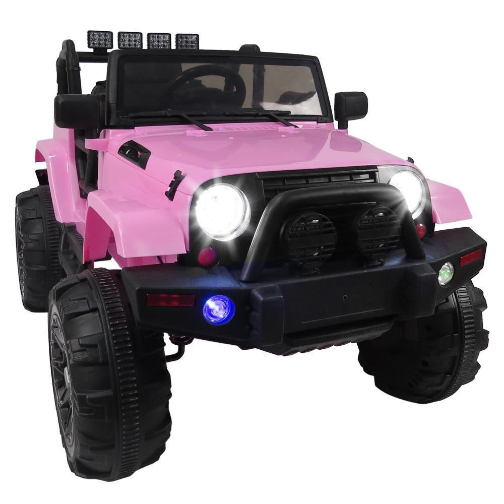 Ktaxon Pink 12V Ride On Car Truck W/ Remote Control, 3 Speeds, Spring Suspension, LED Lights