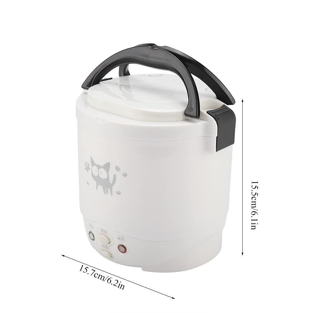 Mini Rice Cooker, 1L 12v Portable Rice Maker Car Food Steamer 2 Cup | Electric Lunch Box for Car, Automatic Fast Cooking, Non Stick Pot for Soup Grain Oatmeal Veggies Stews, Travel Camping Use