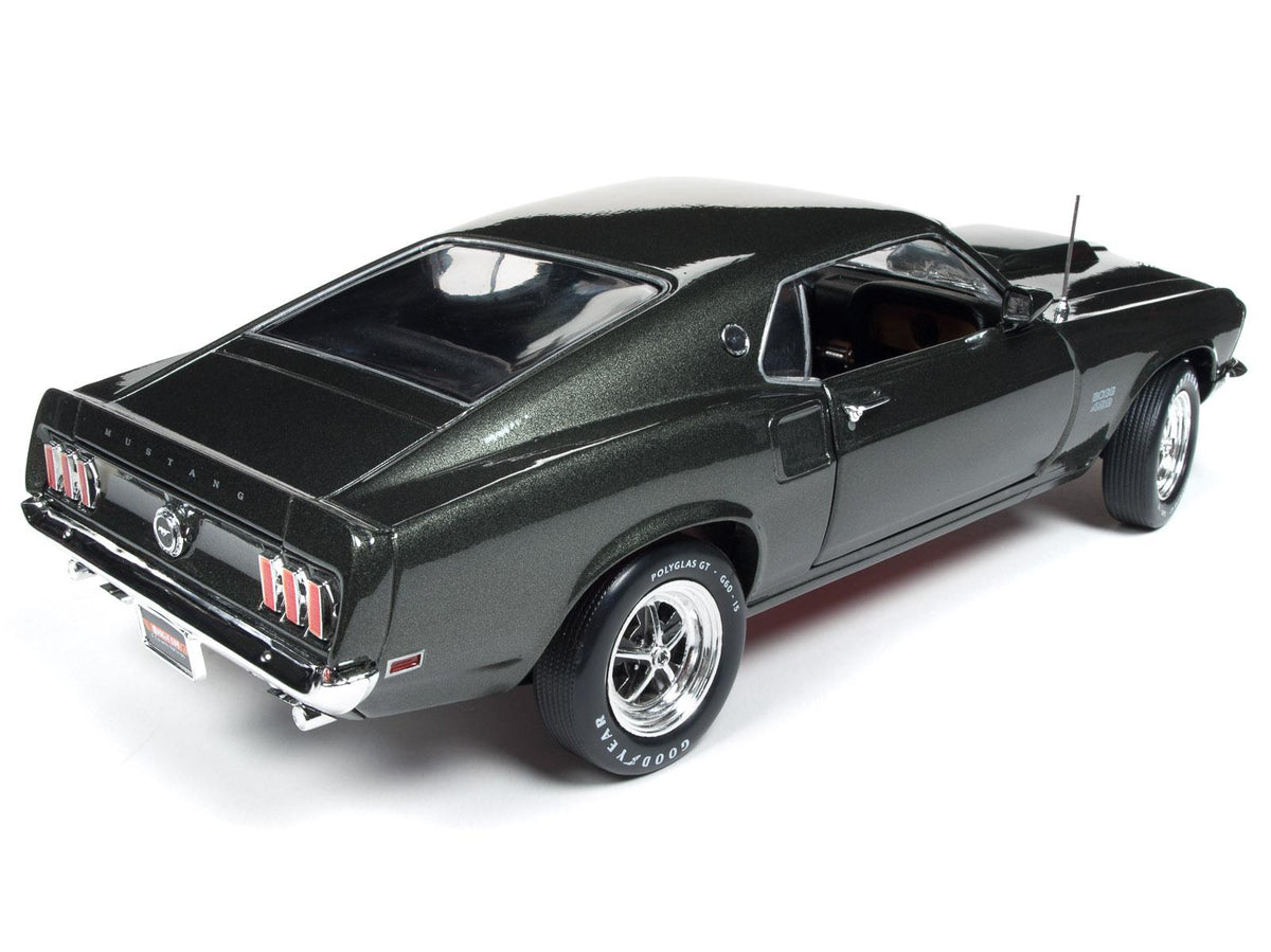American Muscle AME1152 1969 Ford Mustang Hardtop Diecast Model Car, Black Jade