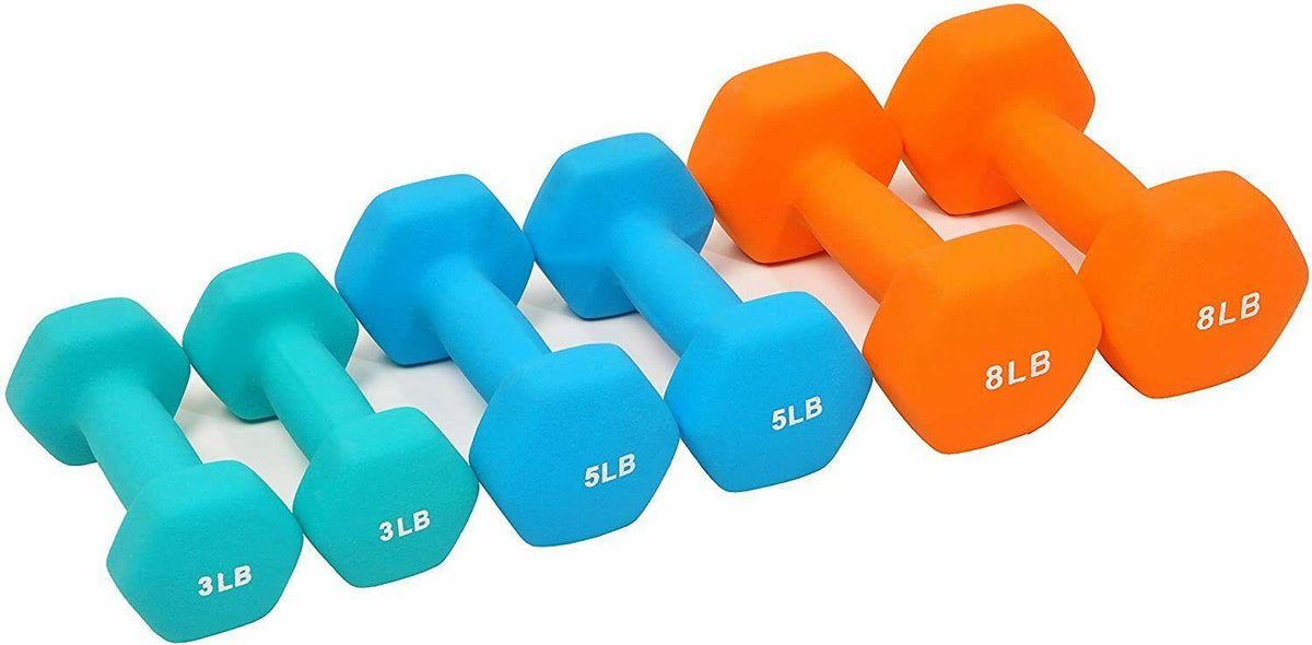 Toyuson From Colored Neoprene Coated Dumbbell Set with Stand DB-358