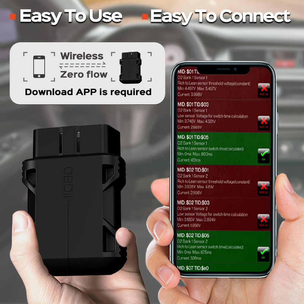Upgraded ELM327 Car OBD2 Scanner Auto Code Reader Diagnostic Check Engine Light Scan Tool 5.0 Adapter OBDII Tools For IOS For Android OBD Reader