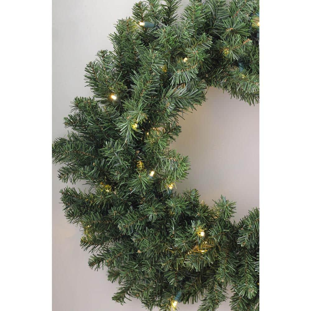 60 in. Pre-Lit Canyon Pine Artificial Christmas Wreath