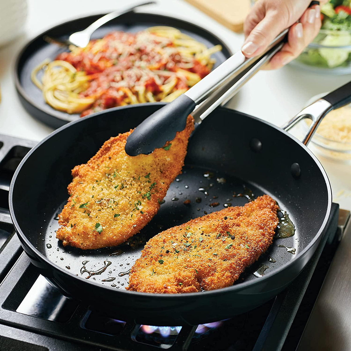 KitchenAid Hard Anodized Nonstick Frying Pan/Skillet, 12.25 Inch, Onyx Black
