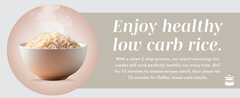 Glass Mini Low Carb Rice Cooker – Holds 2 Cups Raw/Makes 6 Cups Cooked with Auto Lift Filter Basket, Hotpot & Steamer for Rice, Grains, Digital Panel with Keep Warm, Cream