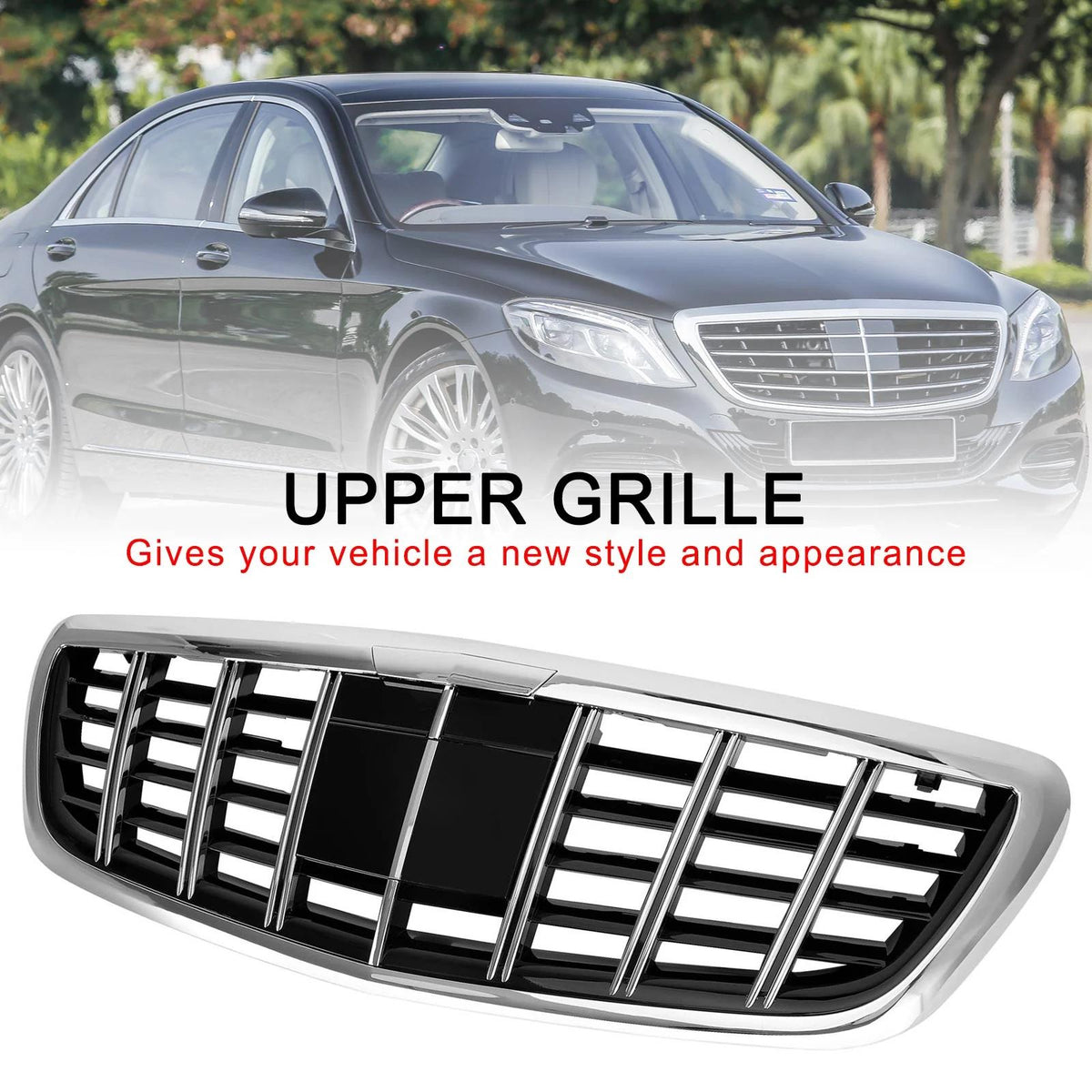 2014-2023 Benz S-Class W222 S680 S400 S450 S500 S550 S560 S580 S600 S650 BRABUS Style Grille Without ACC Chrome Generic
